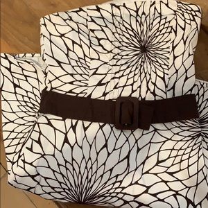 Strapless Belted Floral Dress